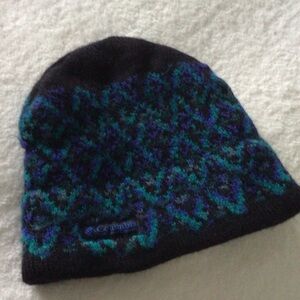 Columbia - Wool Black, Blue and Teal Knit Beanie.